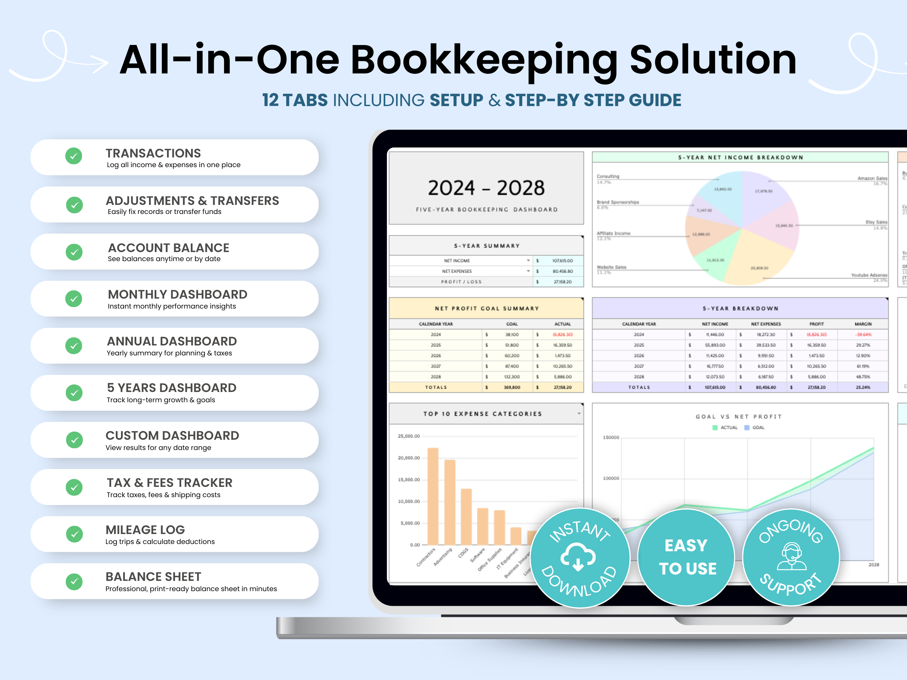 All-in-one bookkeeping solution by Smart Kit Designs