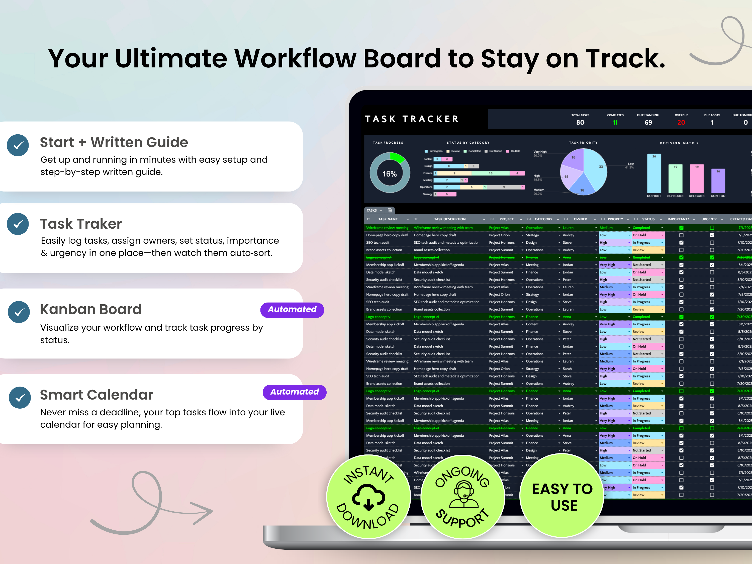 Your Ultimate Workflow Board to Stay on Track.