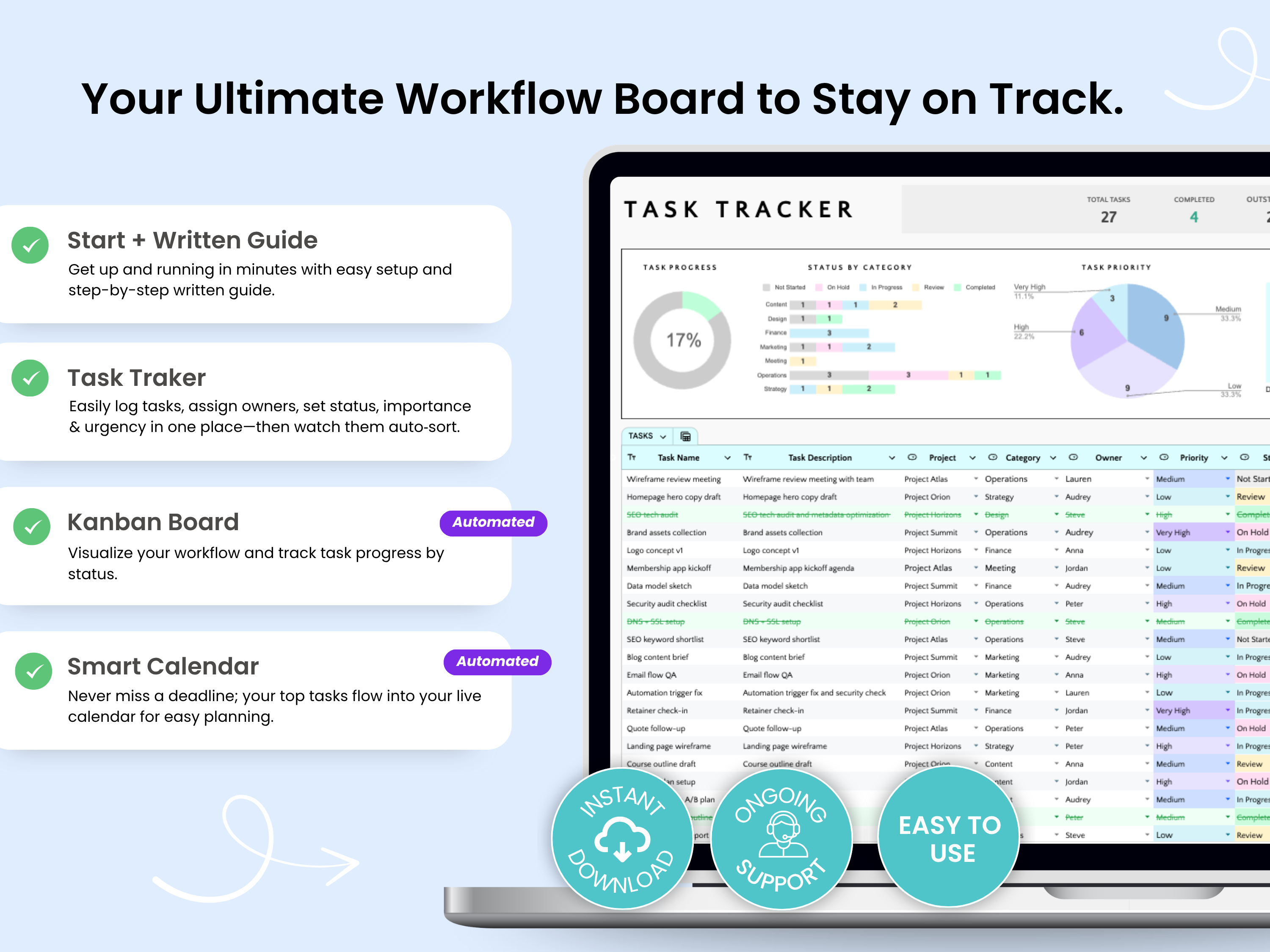 Your Ultimate Workflow Board to Stay on Track.