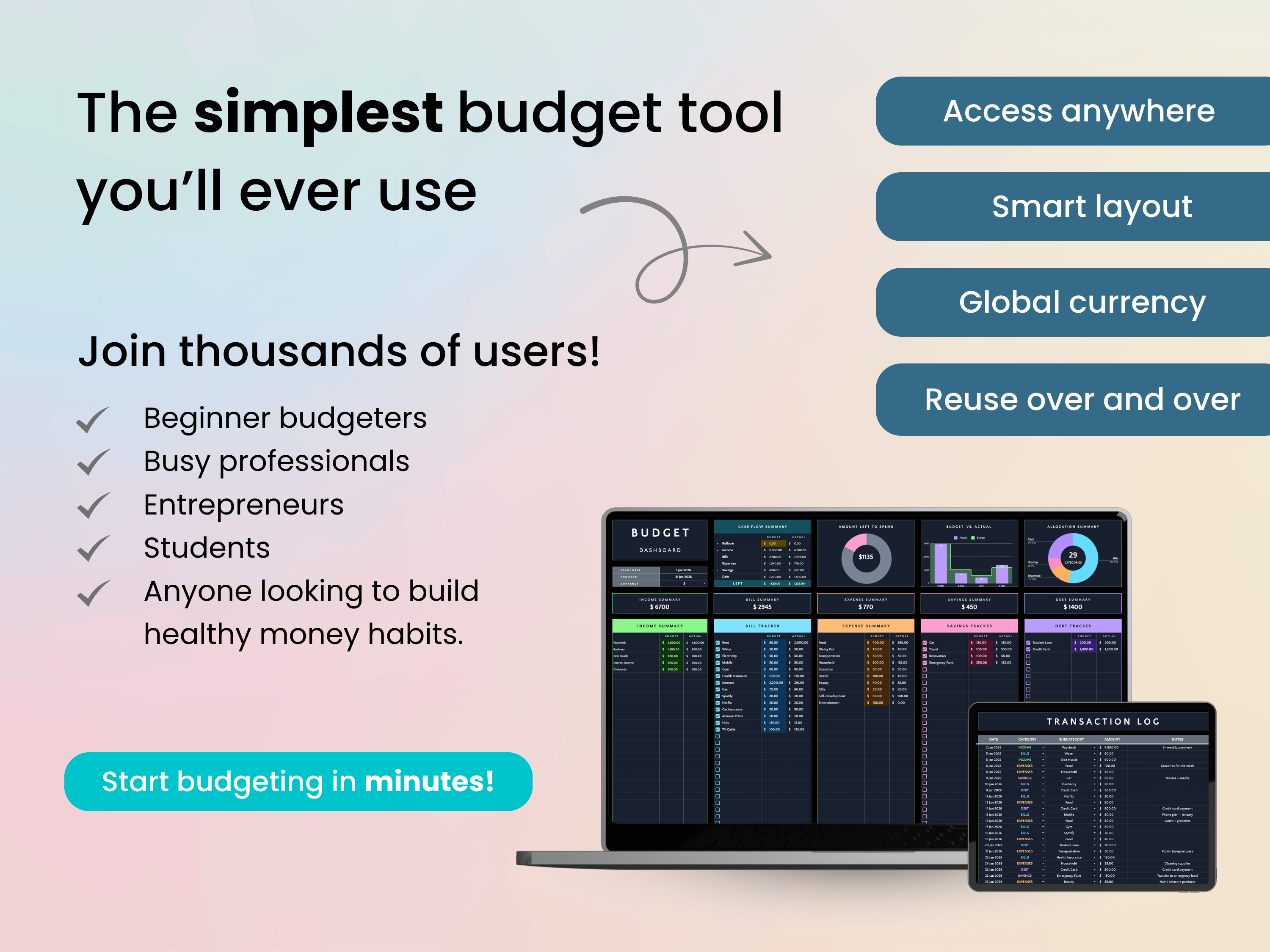 The simplest budget you will ever use
