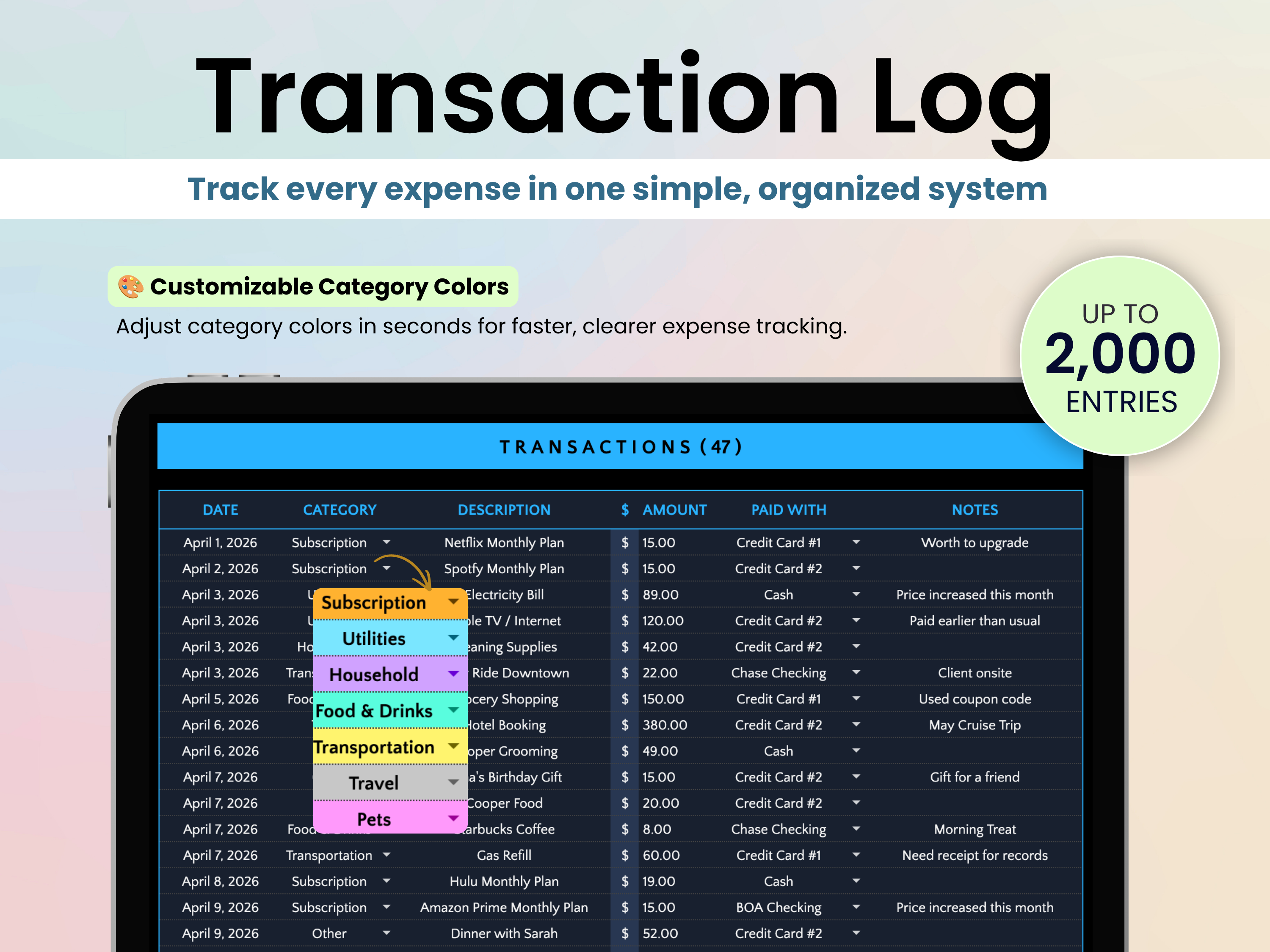 Track every expense in one simple, organized system