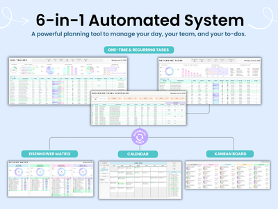 6-in-1 Automated system to track one-time and recurring tasks