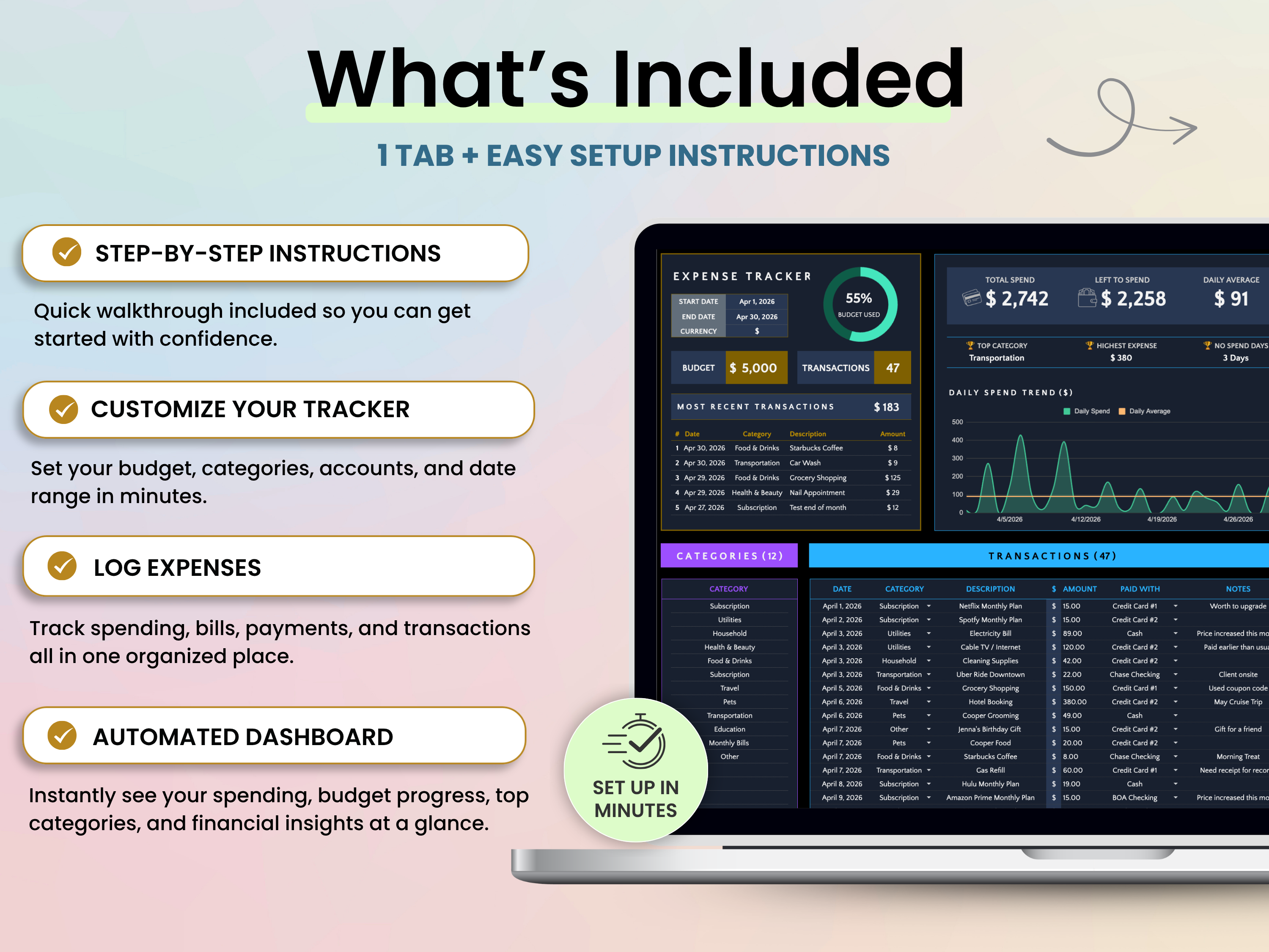 All-in-one expense tracking system