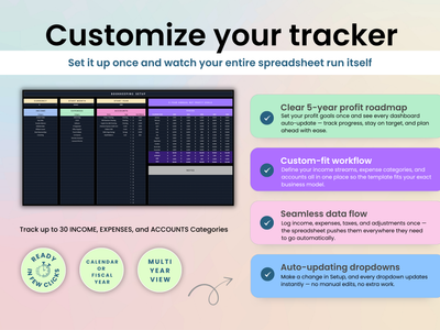 Customizable Bookkeeping Spreadsheet by Smart Kit Designs