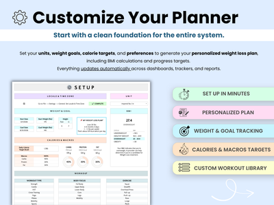Customize your weight loss and workout planner