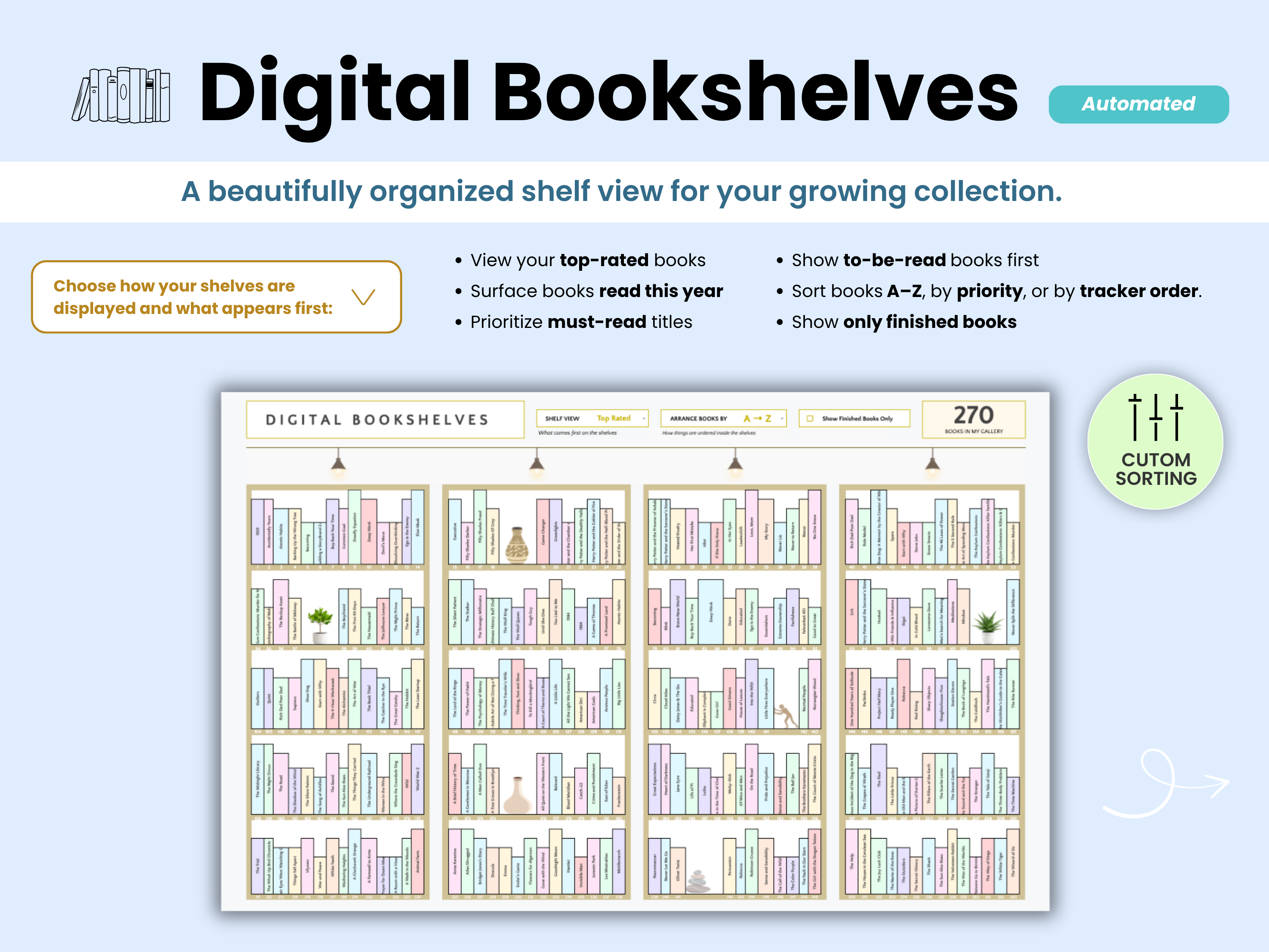 A beautifully organized shelf view for your growing collection.
