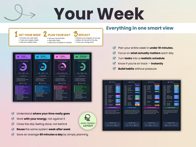Everything in one smart view. Set your week, plan your day and reflect