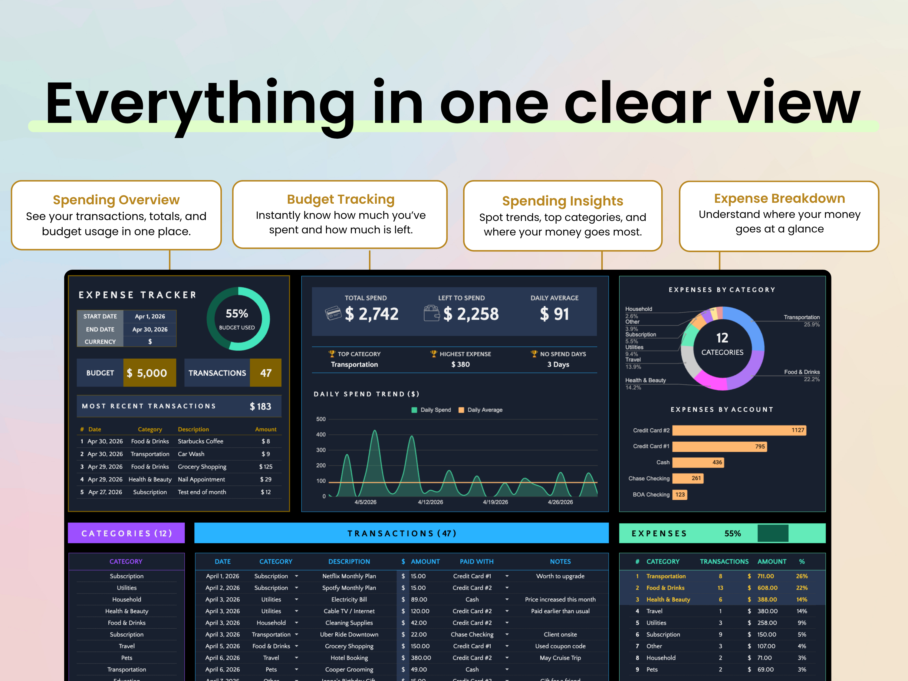 Expense Tracker - Everything in one smart view