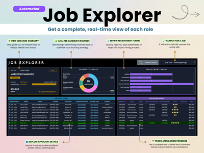 Job Explorer software interface with various features highlighted