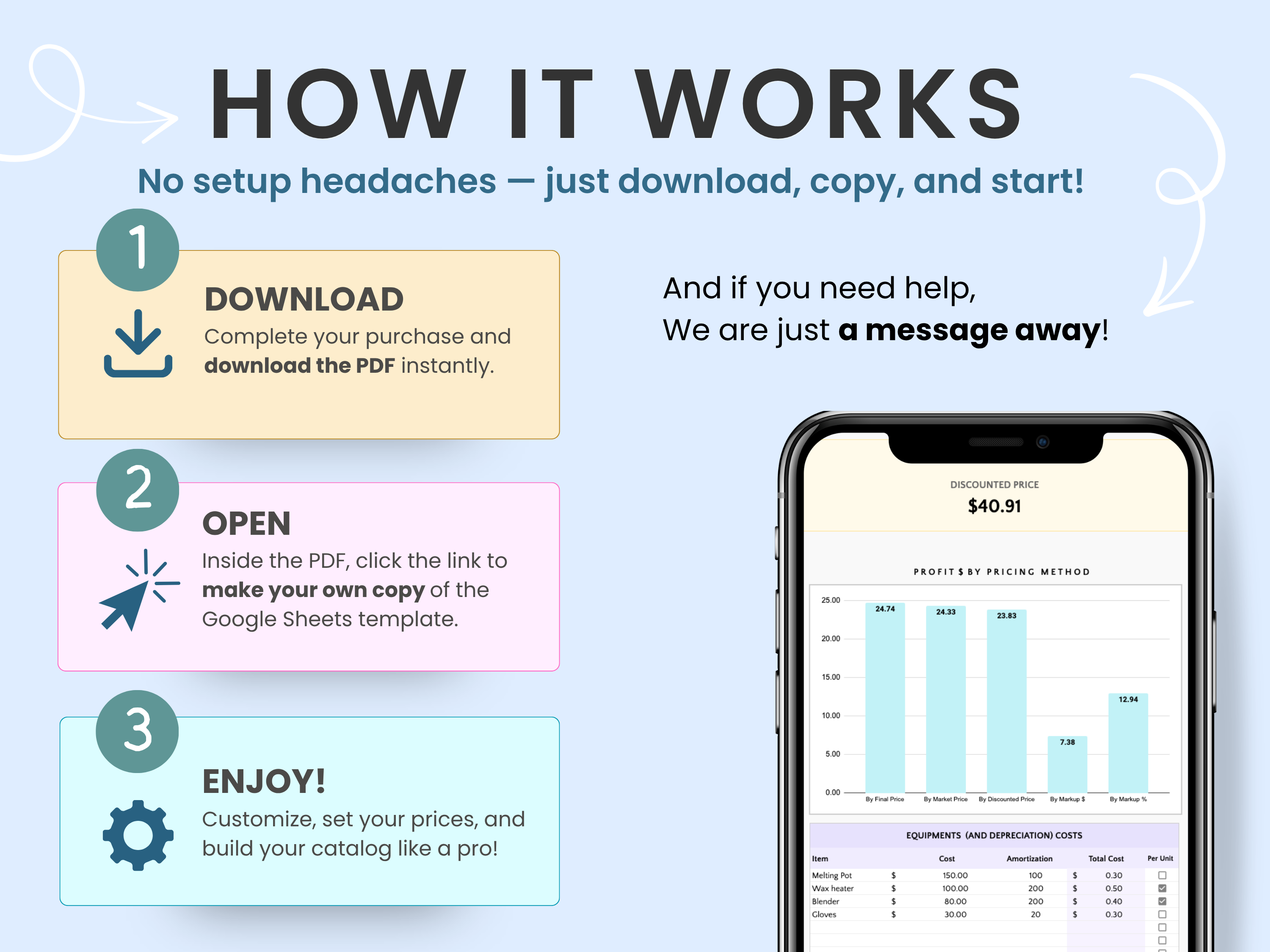 How it works - how to download your pricing calculator template