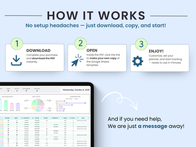 Step-by-step guide on how to use a digital planner software with a tablet displaying the software interface.