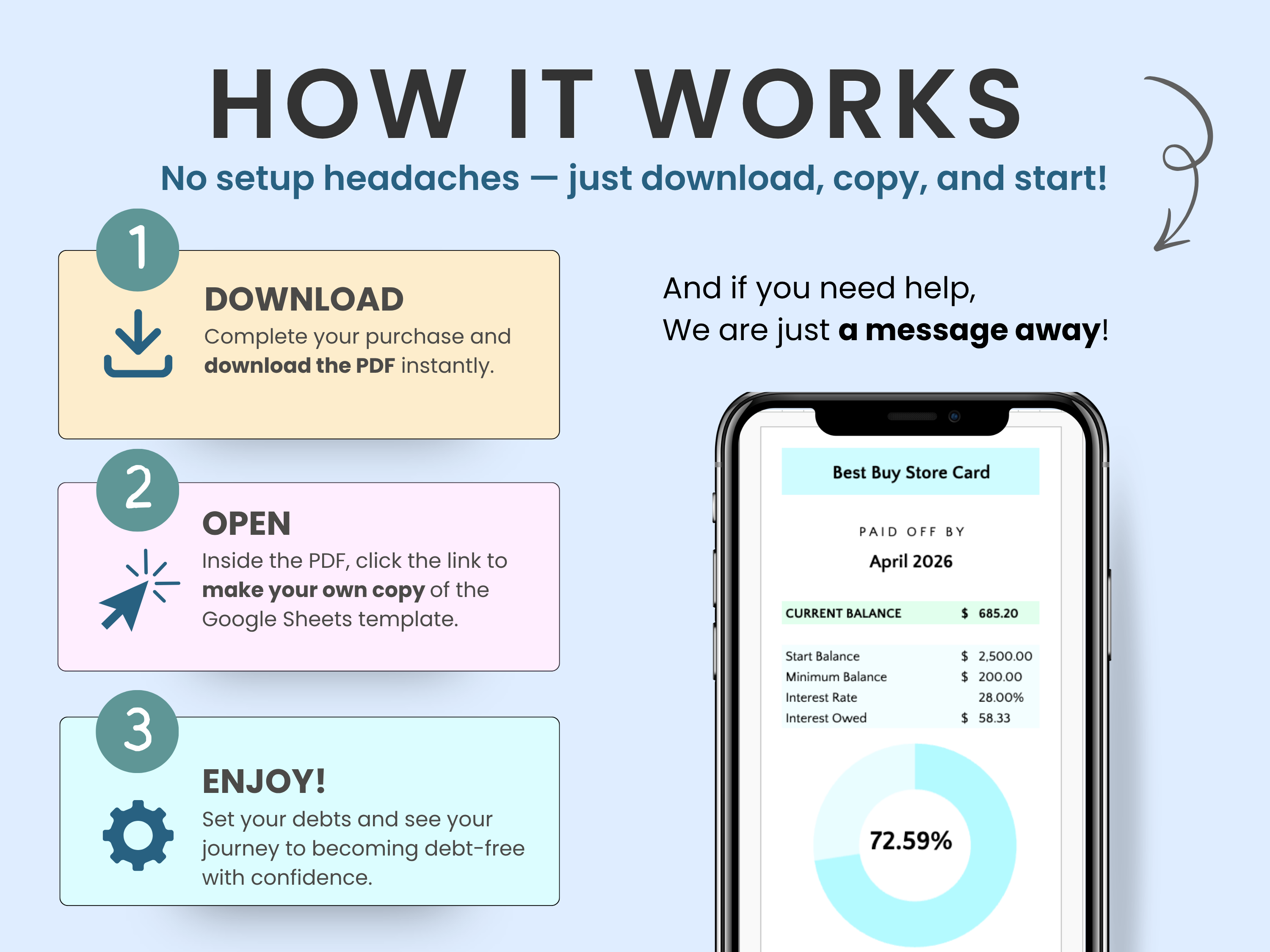 How to purchase and download your debt payoff tracker