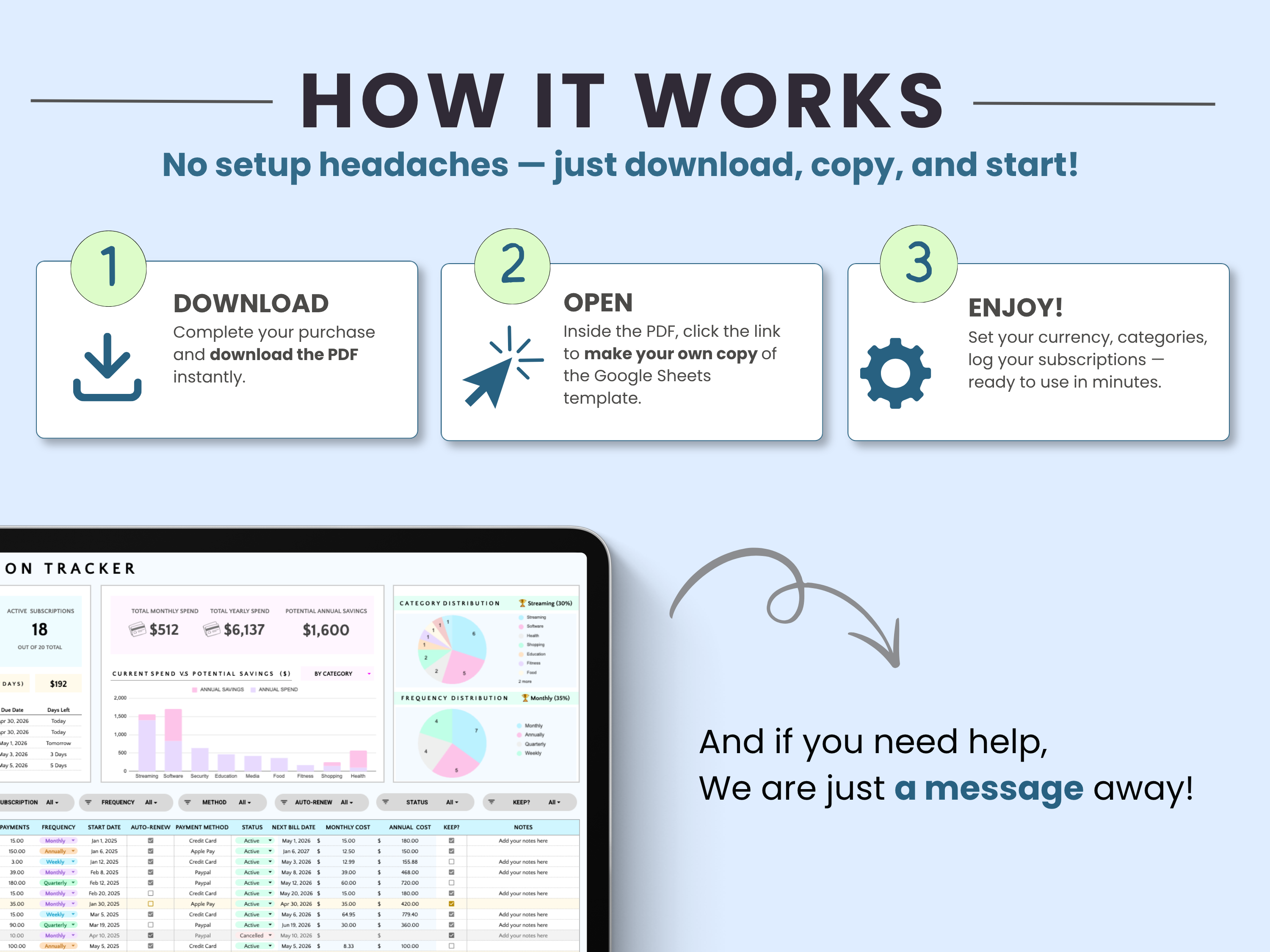  How to purchase and download your subscription tracker