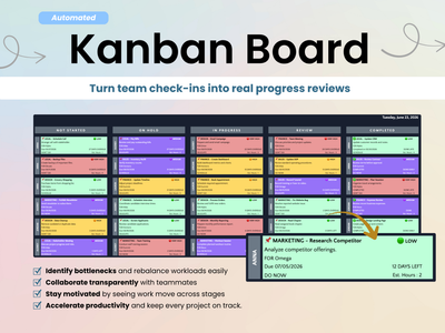 Kanban board task tracker to turn team check-ins into real progress reviews
