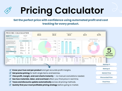 Pricing Calculator table