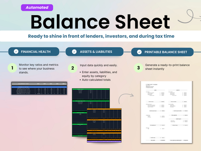 Printable Balance Sheet Bookkeeping by Smart Kit Designs