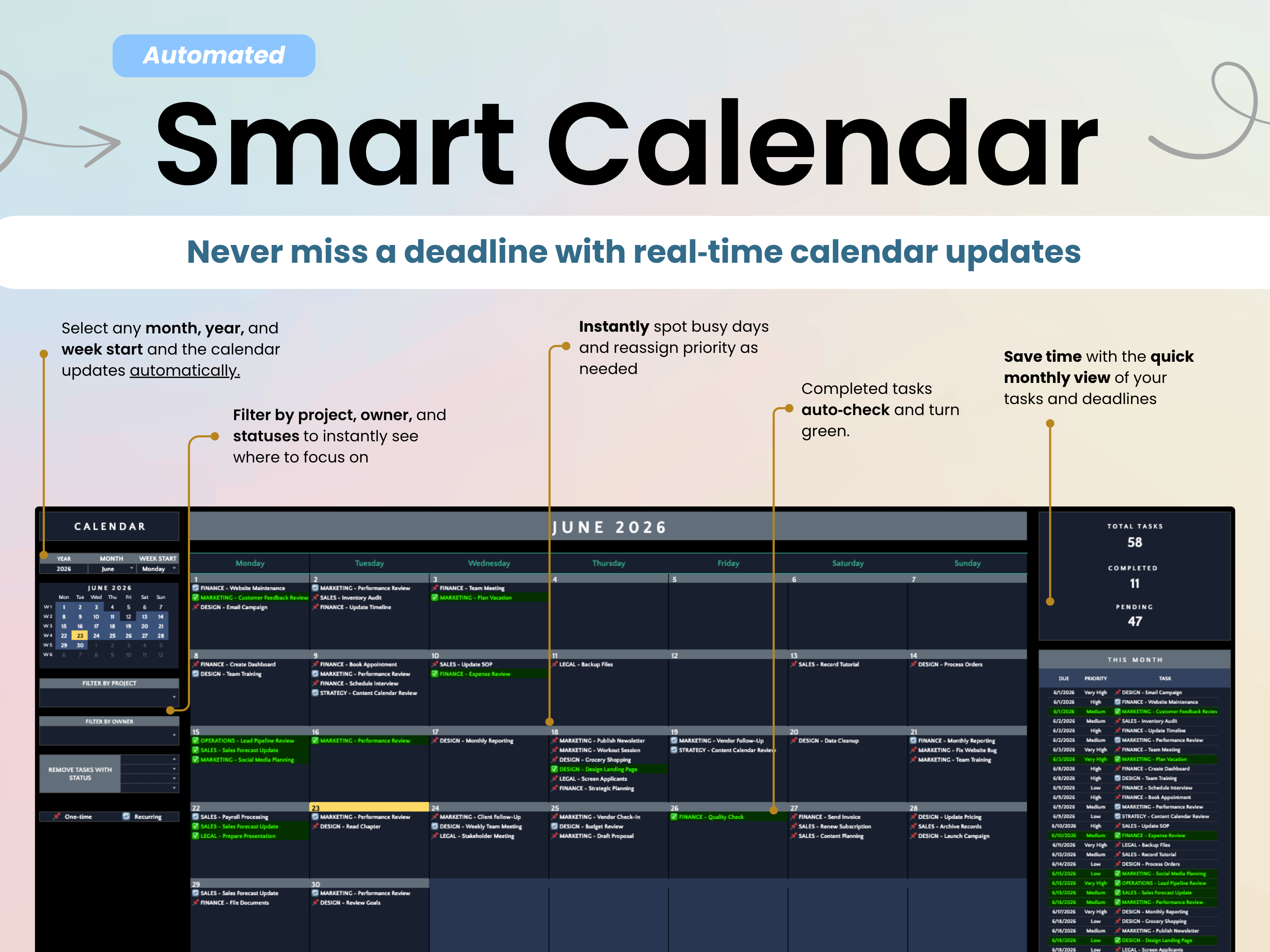 Task Tracker Calendar