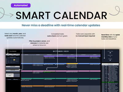 Smart calendar software interface with real-time updates and task management features.