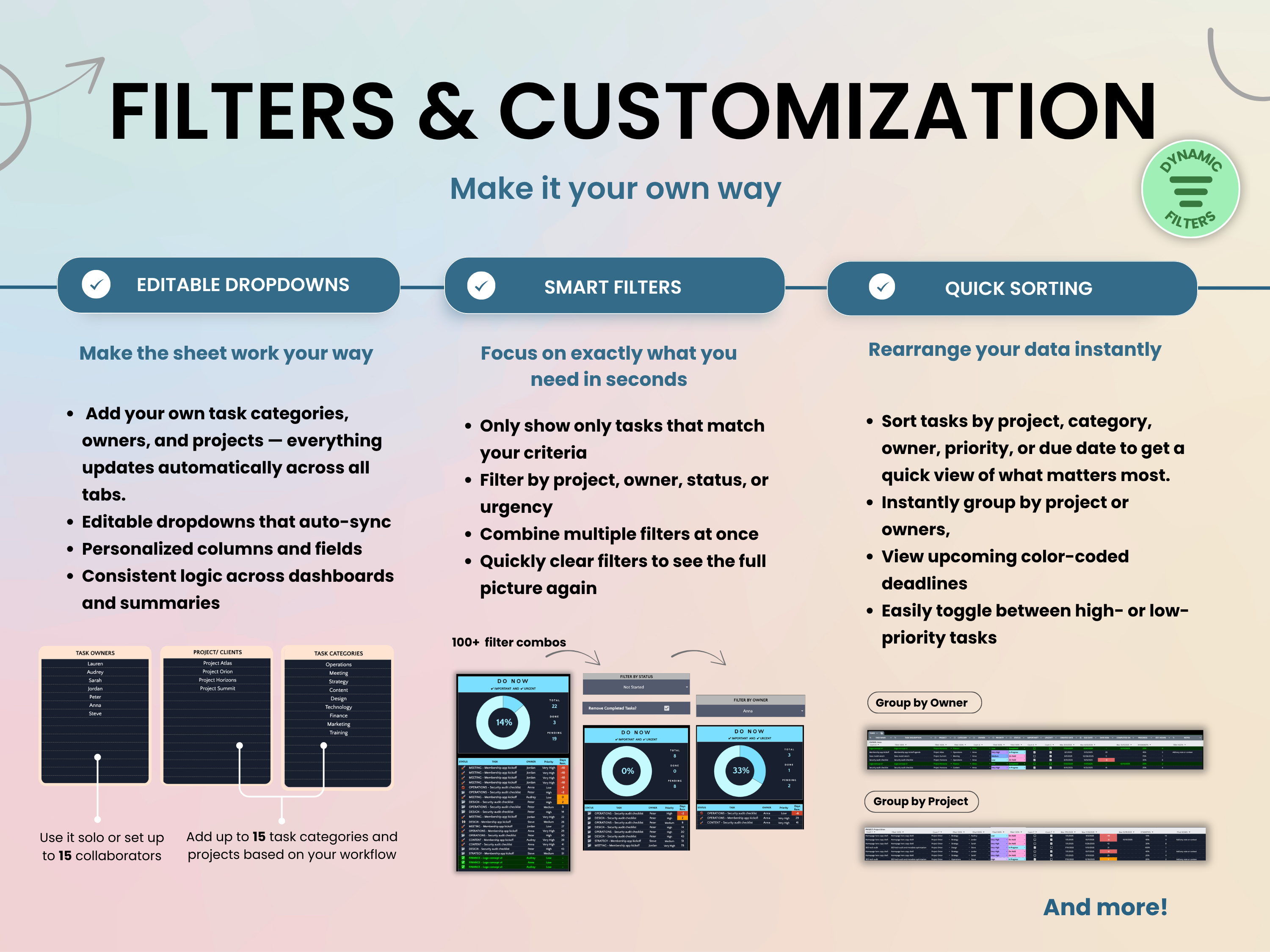 Task Tracker Dynamic Filters and Customization