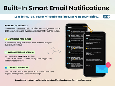 Task tracker Pro with built-in email notifications