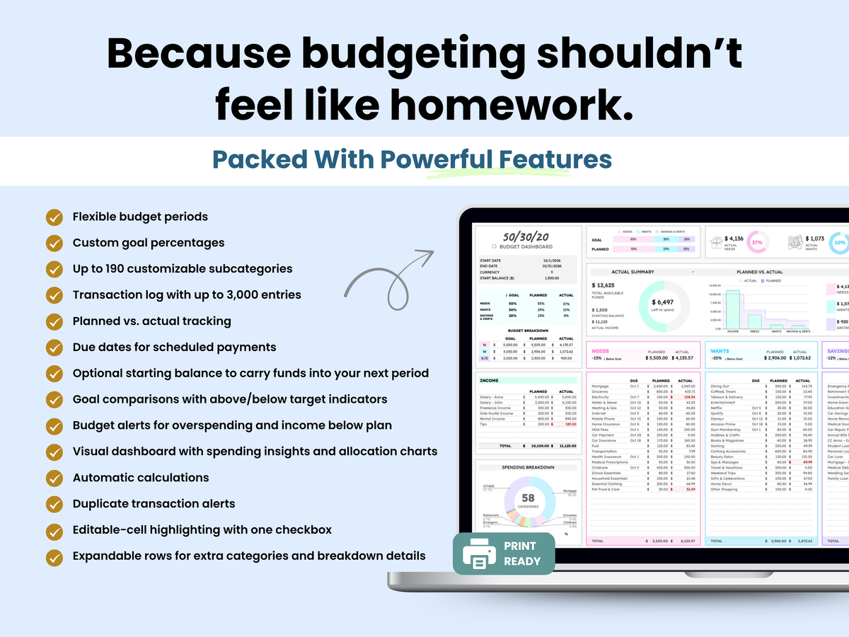 the 503020 budget template has powerful features