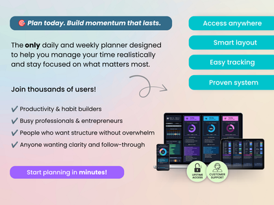 The only daily and weekly planner designed to help you manage your time realistically and stay focused on what matters most.