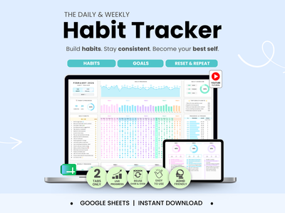 The daily & weekly habit tracker by smart kit designs