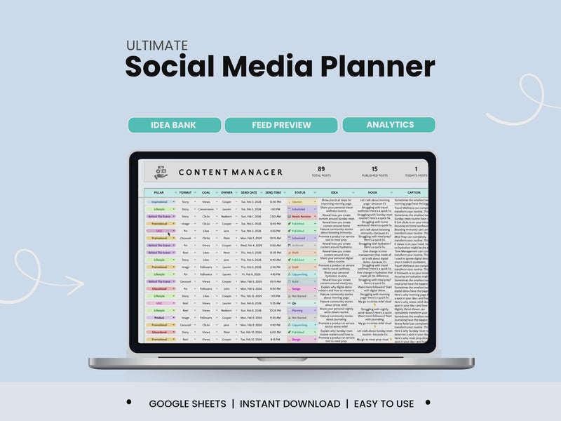 Social Medial Content Planner Video Clip