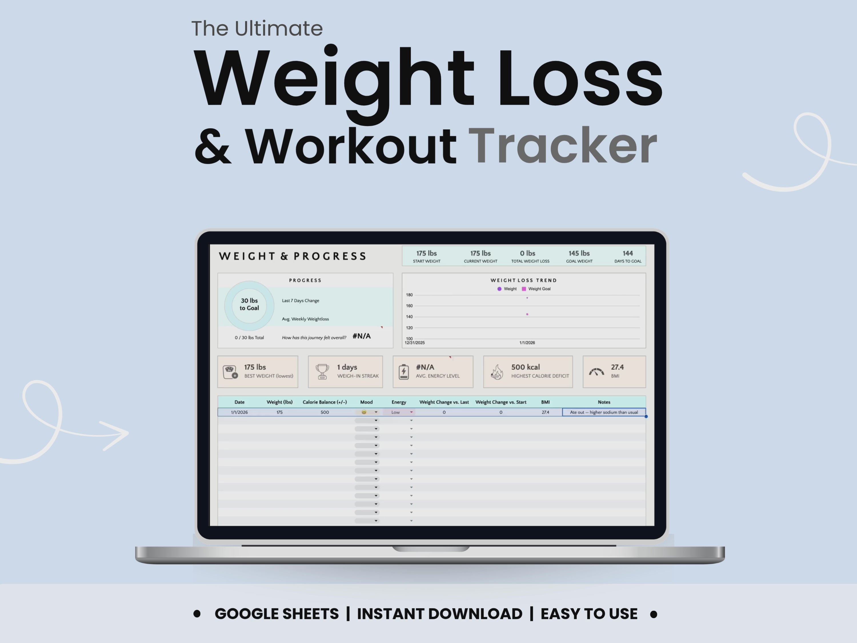 Load video: Weight Loss and Workout Tracker Video Clip