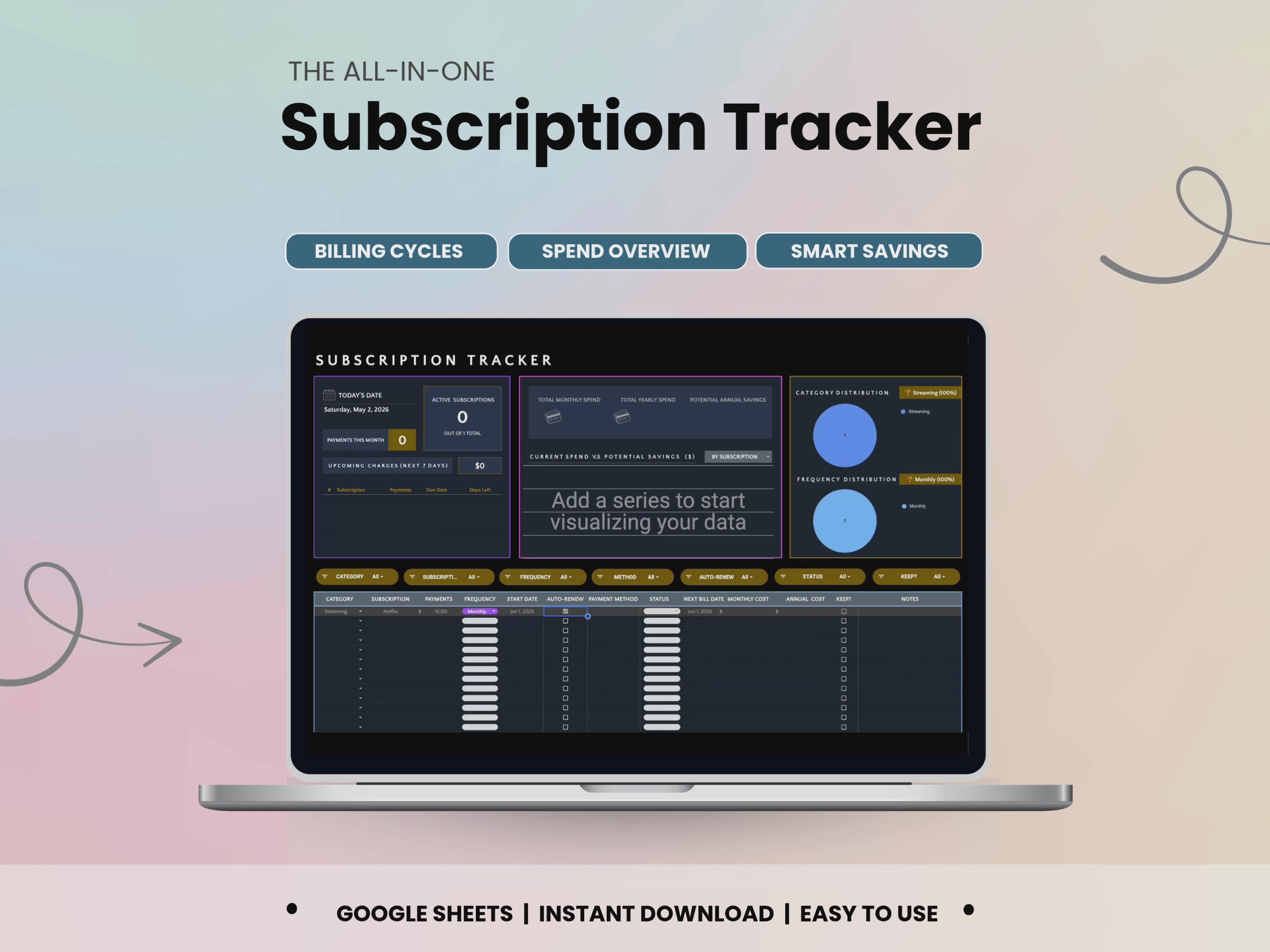 Subscription Tracker Dark Mode Video Clip