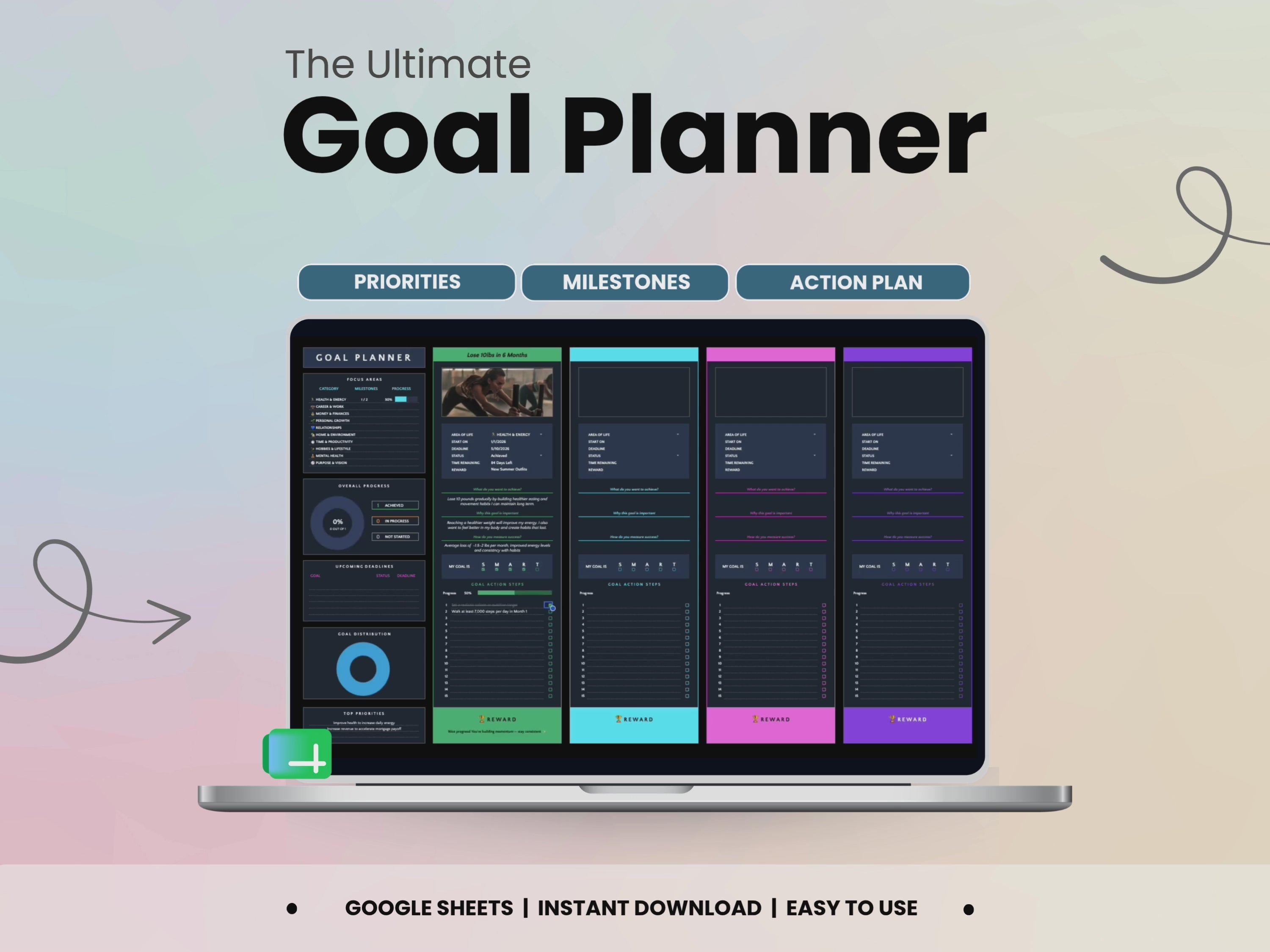 Goal Planner Dark Mode Video Clip